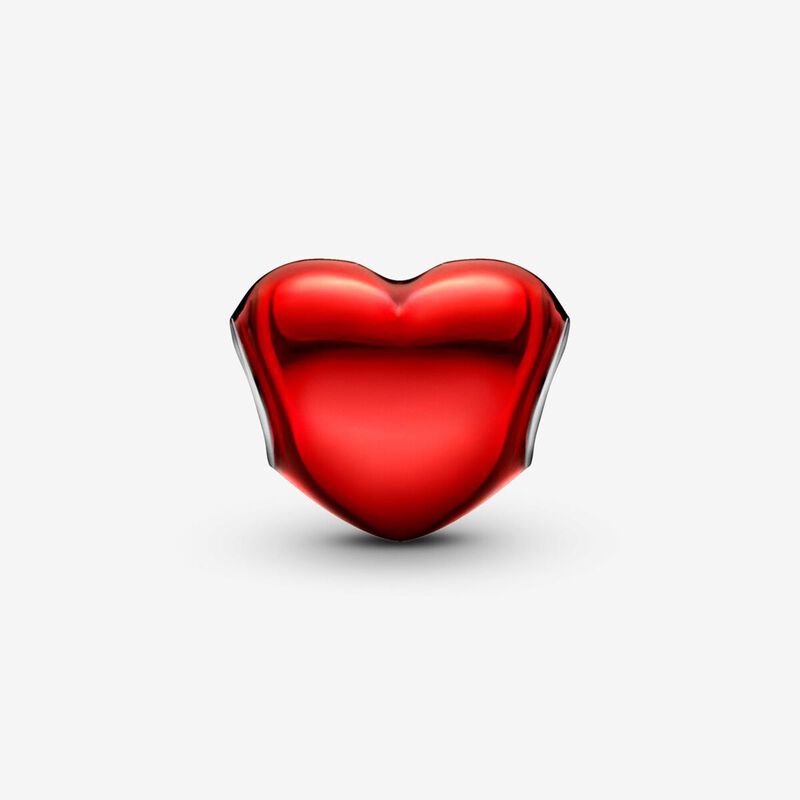 Pandora Metallic Red Heart Charm image number 1