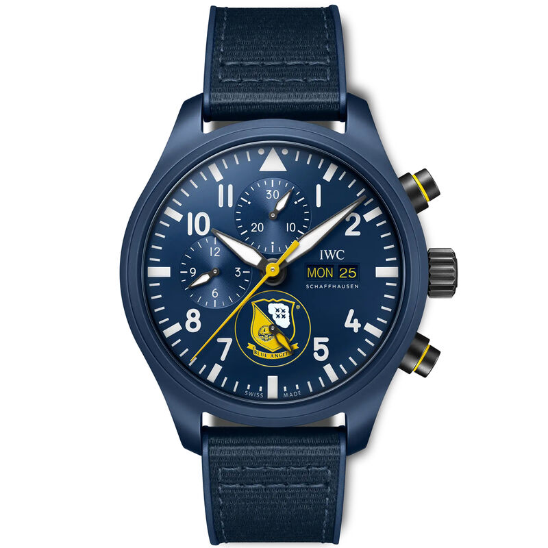 Pre-Owned IWC Pilot&rsquo;s Watch Chronograph Edition Blue Angels&reg; Blue Dial Watch, 44.5mm image number 0