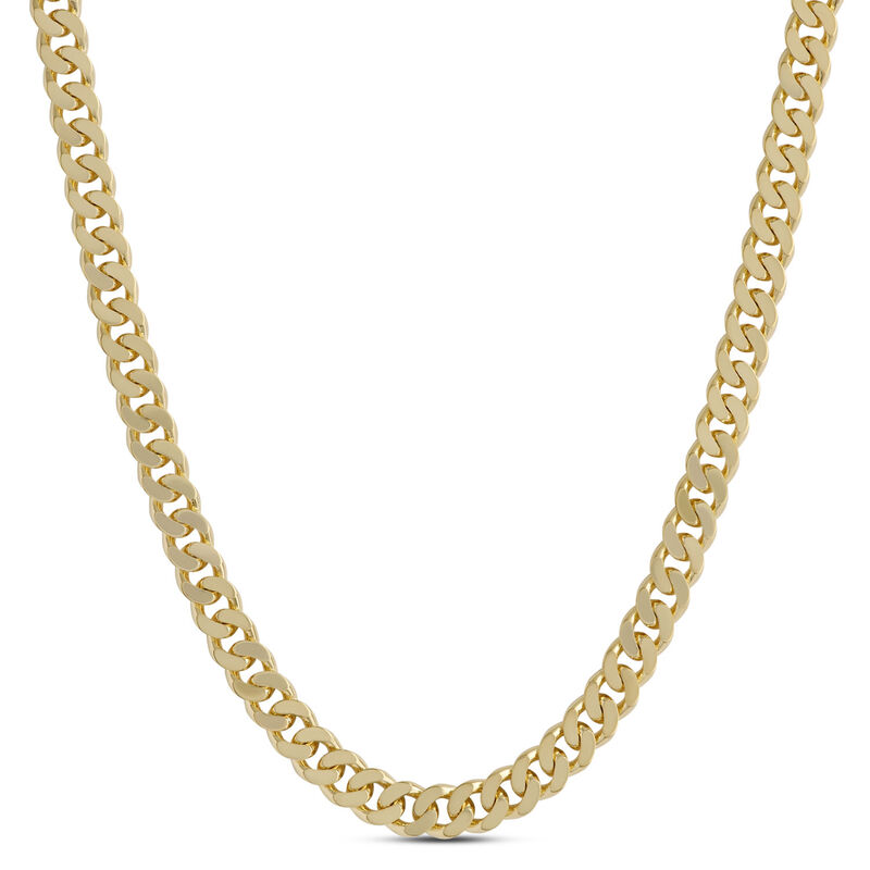 Toscano 24-Inch Mirror Curb Necklace, 14K Yellow Gold image number 0