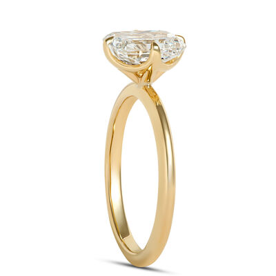 Radiant Cut Solitaire Diamond Engagement Ring, 18K Yellow Gold Size 6.5