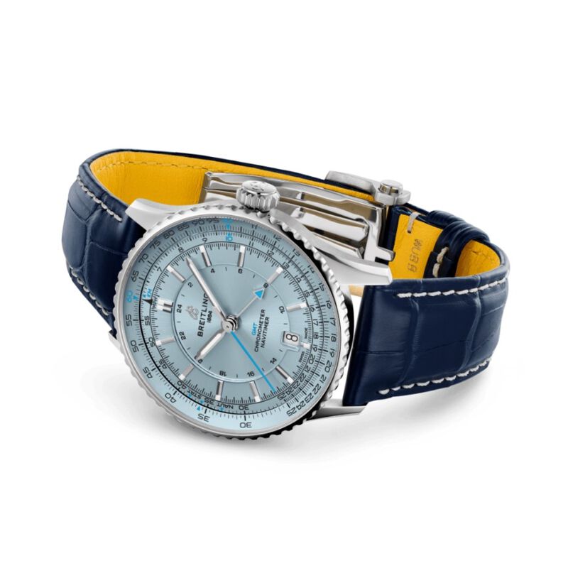 Breitling Navitimer Automatic Ice Blue Dial Alligator Strap Watch, 41mm image number 2