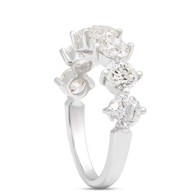 Classic Round Diamond Band, 1 &frac12; Total Carat Weight, 18K White Gold