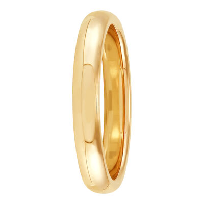 Yellow Gold Polished Rounded Comfort Fit 3mm Band 18K
