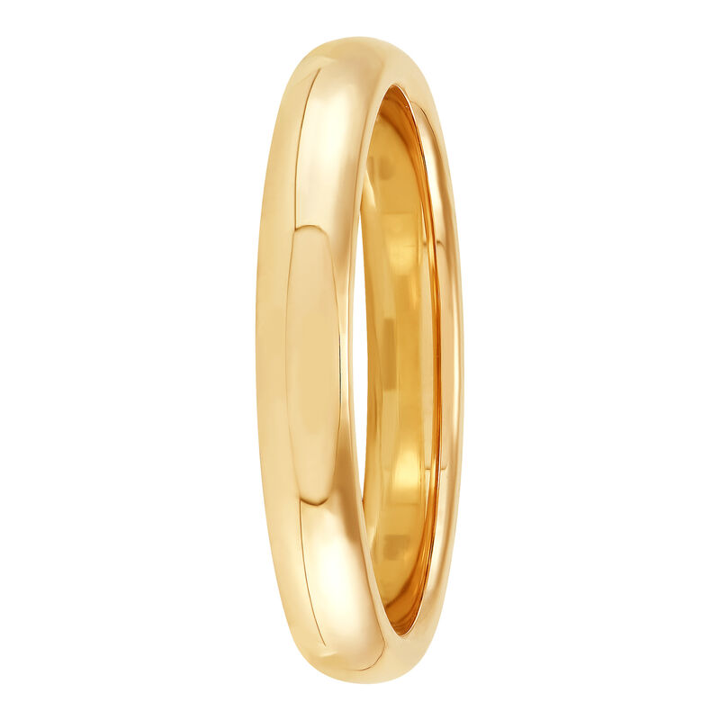 Yellow Gold Polished Rounded Comfort Fit 3mm Band 18K image number 0