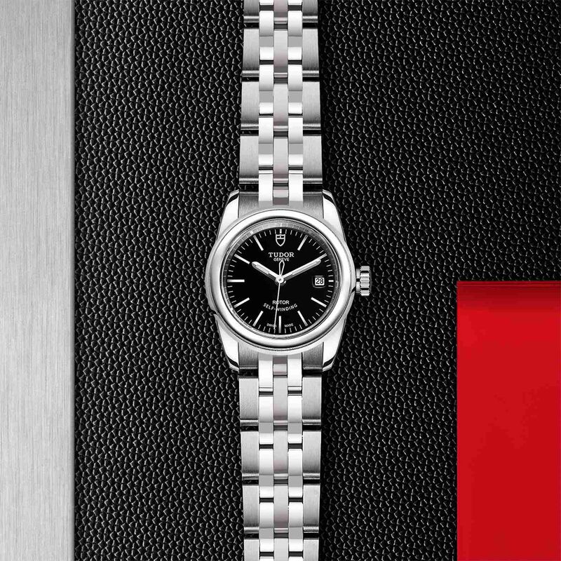 TUDOR Glamour Date Watch Black Dial Steel Bracelet, 26mm image number 4