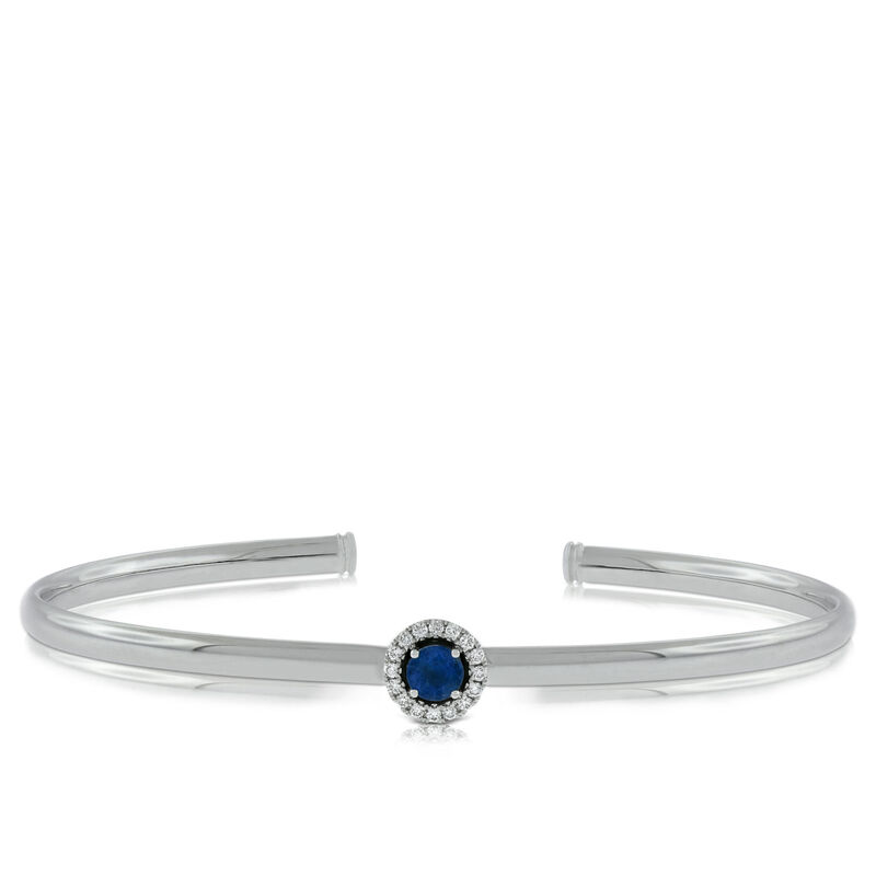 Sapphire & Diamond Cuff Bracelet 14K image number 0