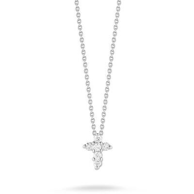 Roberto Coin Tiny Treasures Diamond Baby Cross Necklace 18K