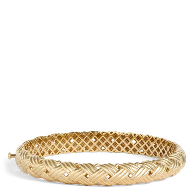 Toscano Basket Weave Bangle, 14K Yellow Gold
