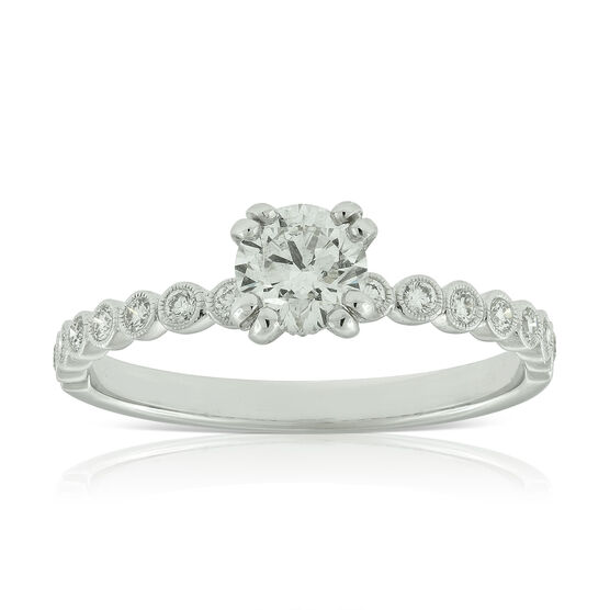 Double Prong Diamond Engagement Ring 14K