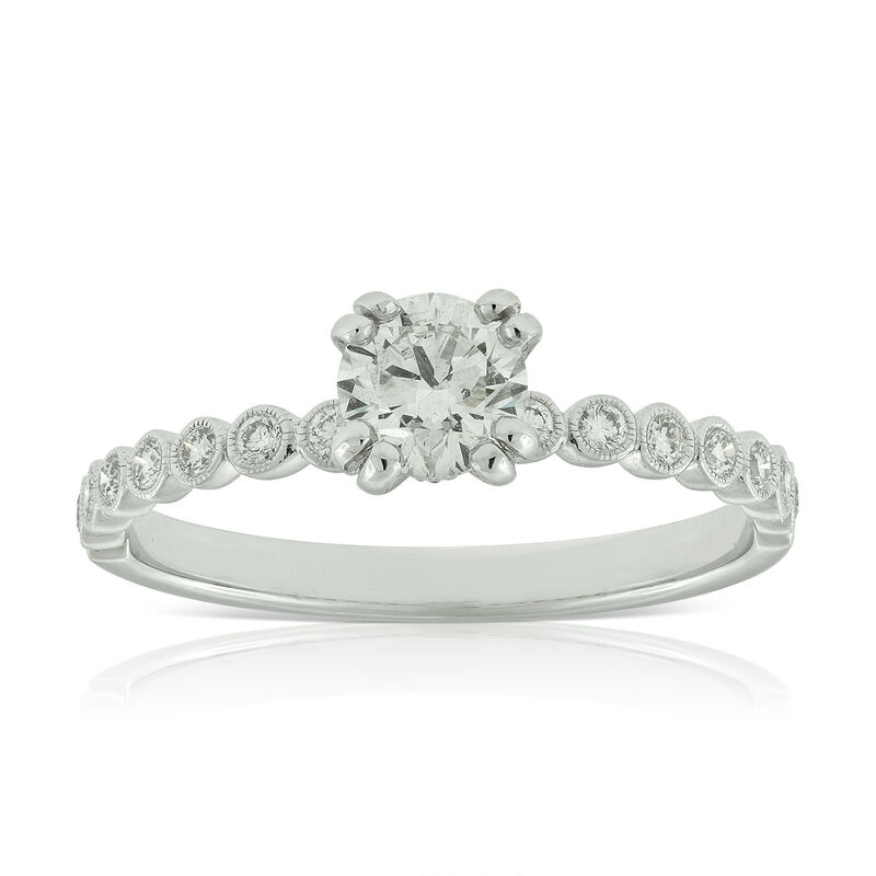 Double Prong Diamond Engagement Ring 14K image number 1
