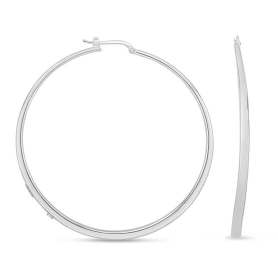 Roberto Coin Chic & Shine Graduated Curved Hoop Earrings 18K