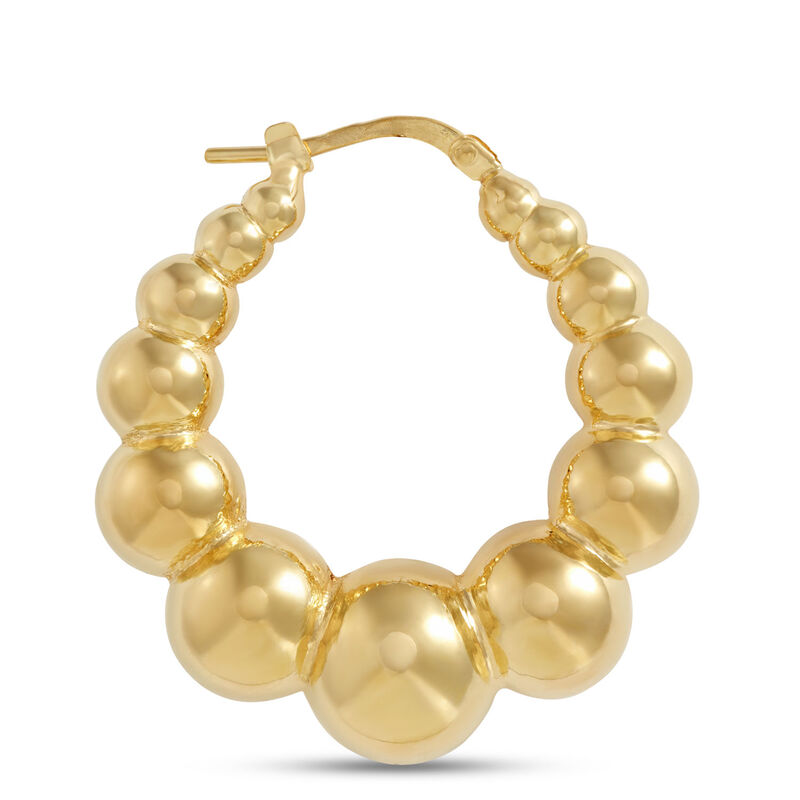 Toscano Large Graduated Shrimp Hoop Earrings, 14K Yellow Gold image number 1