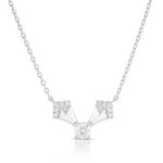Jade Trau for Ben Bridge Signature Diamond "V" Swing Necklace in Platinum