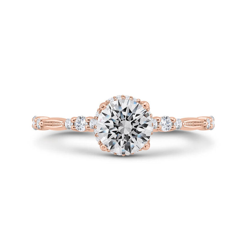 Bella Ponte Rose Gold Diamond Engagement Ring Setting 14K image number 1