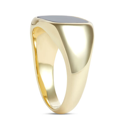 Cushion Onyx Ring, 14K Yellow Gold