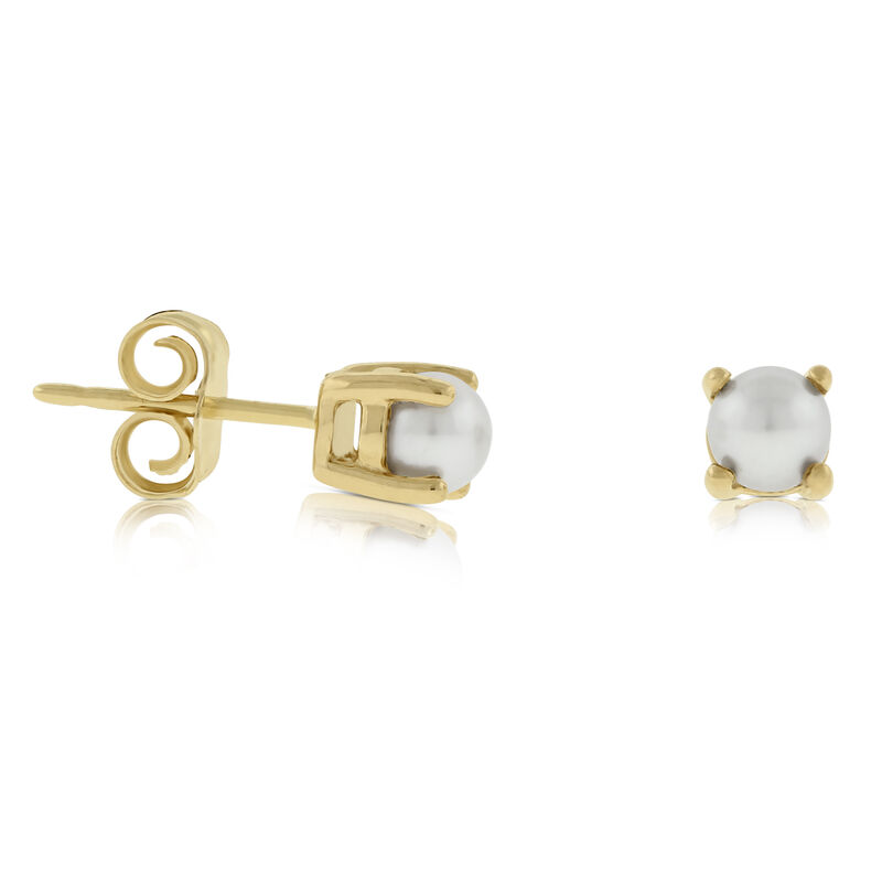Cultured Freshwater Pearl Stud Earrings 14K image number 0
