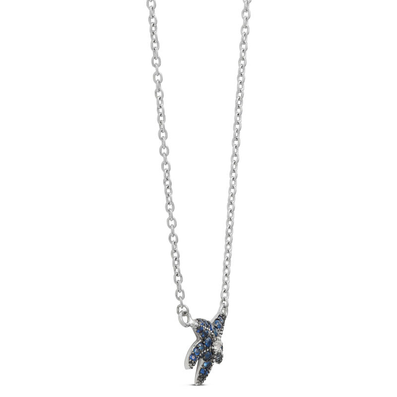 Lisa Bridge Sapphire & White Topaz Starfish Necklace image number 1