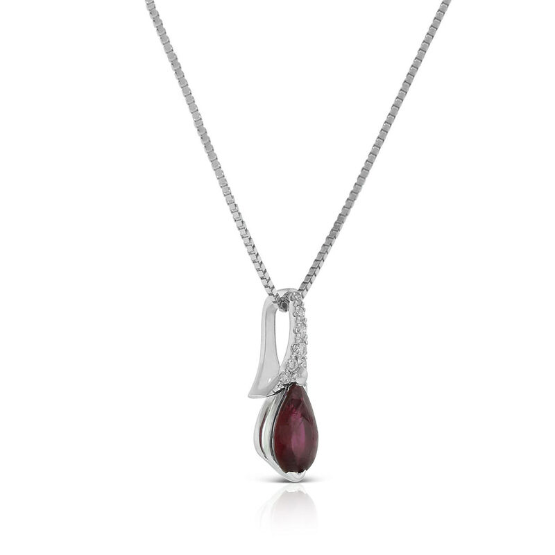 Pear-Shaped Ruby & Diamond Necklace 14K image number 2