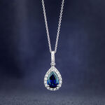 Sapphire & Diamond Pendant 14K