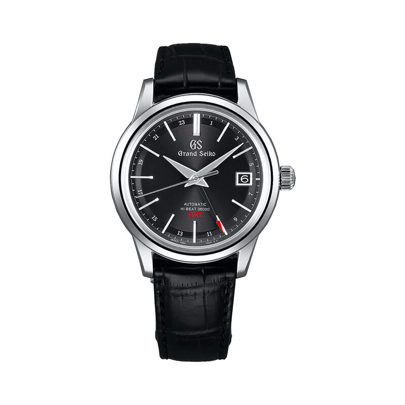 Grand Seiko Elegance Collection Watch Black Dial Black Leather Strap, 39.5mm image number 0