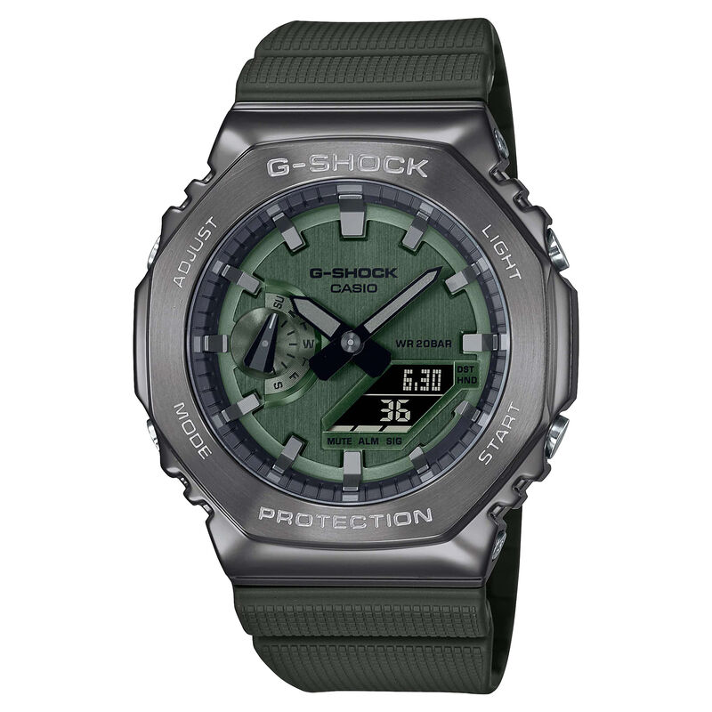 G-Shock GM-2100 Series Watch Dark Gray Case Green Strap, 49.3mm image number 0