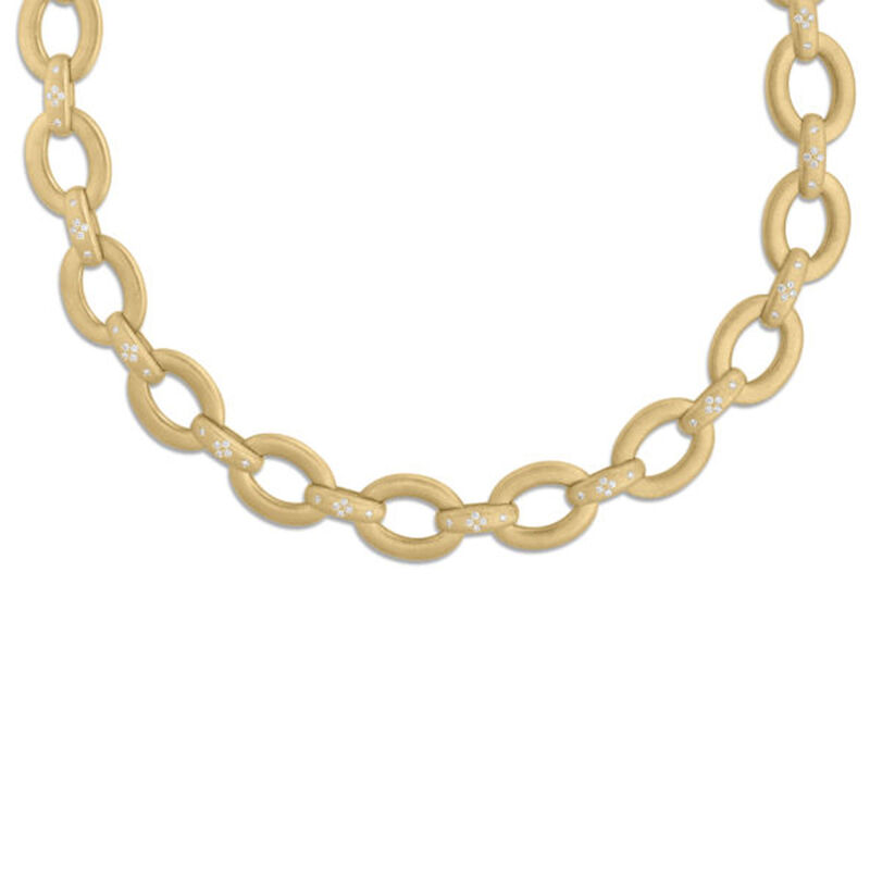Roberto Coin Women's 18K Yellow Gold Duchessa Diamond Link Collar Necklace, 17" image number 0