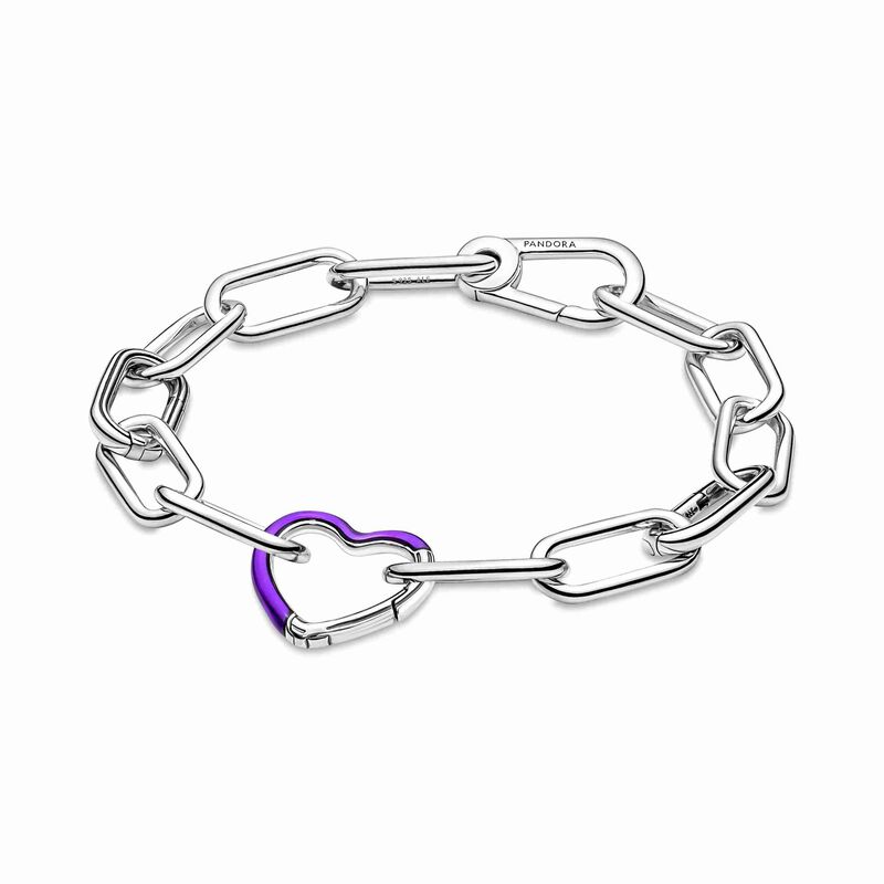 Pandora ME Bright Purple Styling Heart Connector image number 2