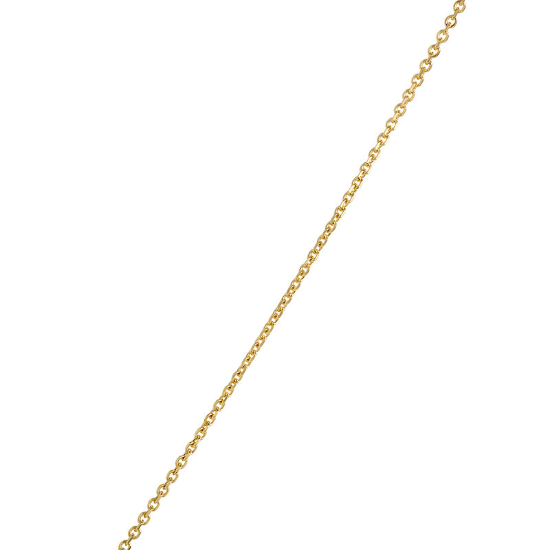 Round Emerald Pendant with Diamond Halo, 14K Yellow Gold image number 3