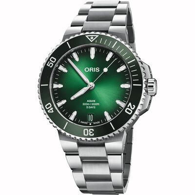 Oris Aquis Date Calibre 400 Green Dial Watch, 43.5mm