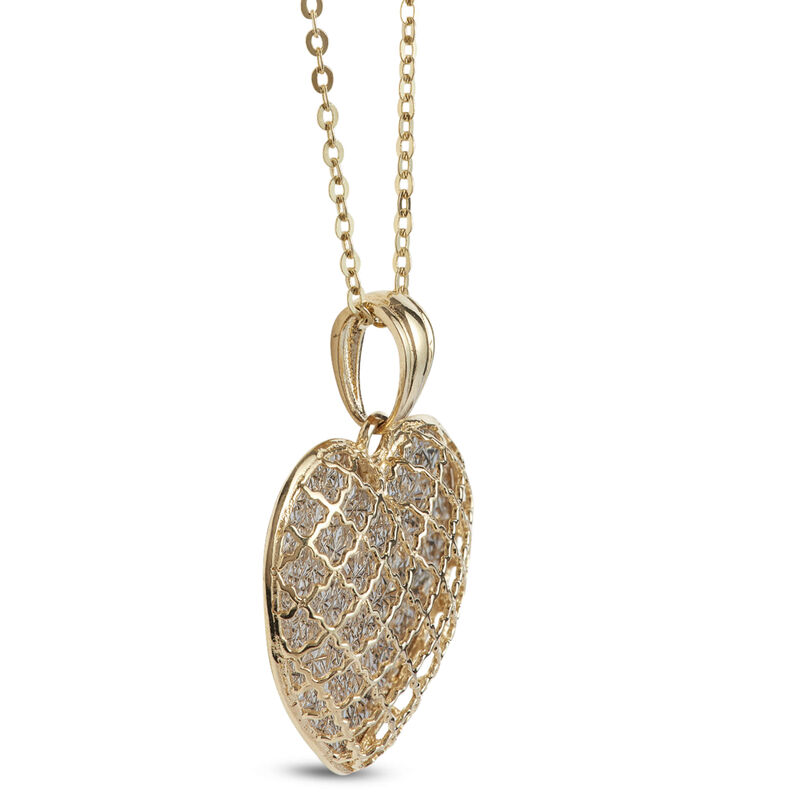 Toscano Laser Cut Pendant Necklace, 14K Yellow Gold image number 2