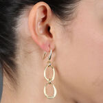 Toscano Satin Link Dangle Earrings 14K