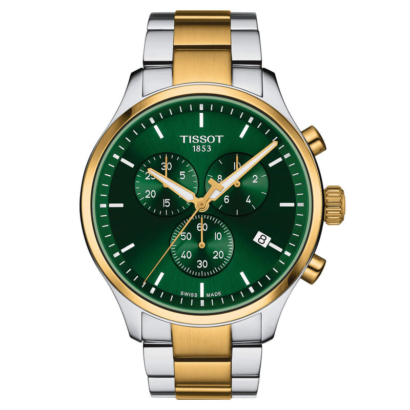 Tissot Chrono XL Classic Gold PVD Green Dial Quartz Watch, 45mm image number 0