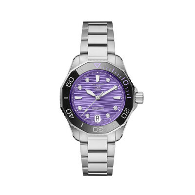 TAG Heuer Aquaracer Professional 300 Purple Dial Watch, 36mm