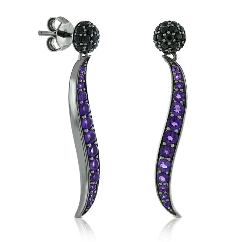 Lisa Bridge Amethyst & Black Sapphire Earrings image number 0