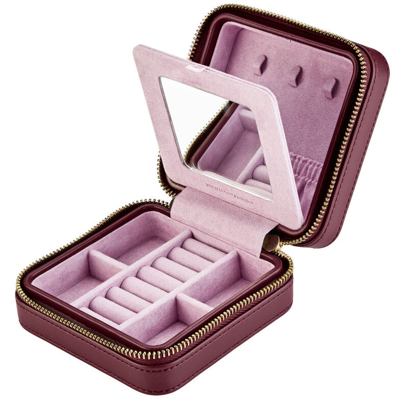 WOLF X LIBERTY Ianthe Small Travel Jewelry Zip Case - Burgundy image number 4