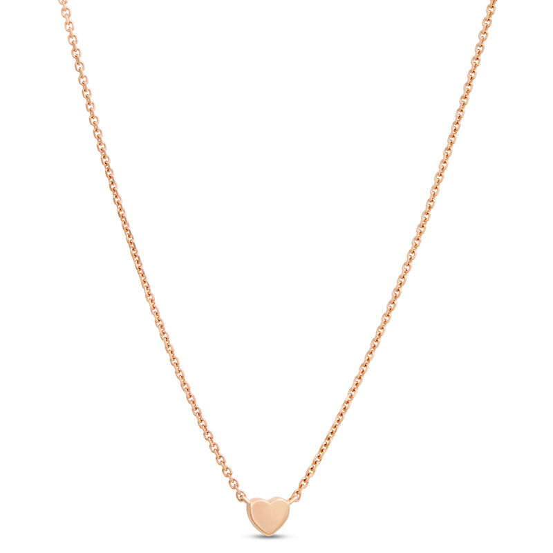 Classic Tiny Heart Pendant Necklace, 14K Rose Gold image number 1