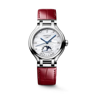 Longines Primaluna Moonphase White Dial Watch, 34mm