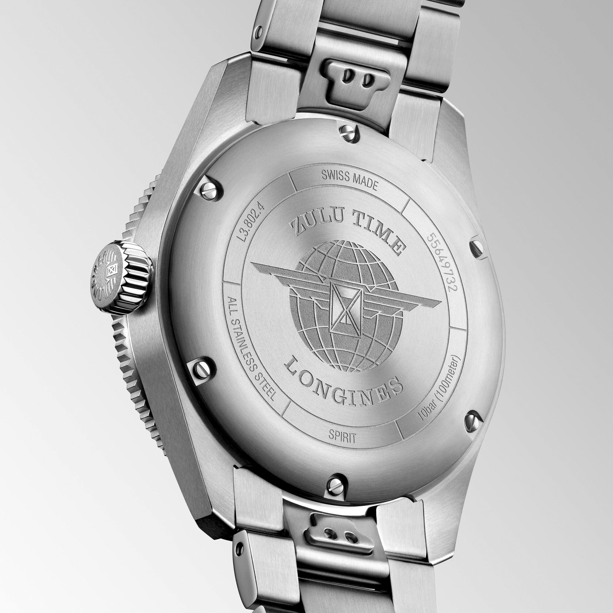 Longines Spirit Zulu Time Watch Anthracite Dial, 39mm L38024636