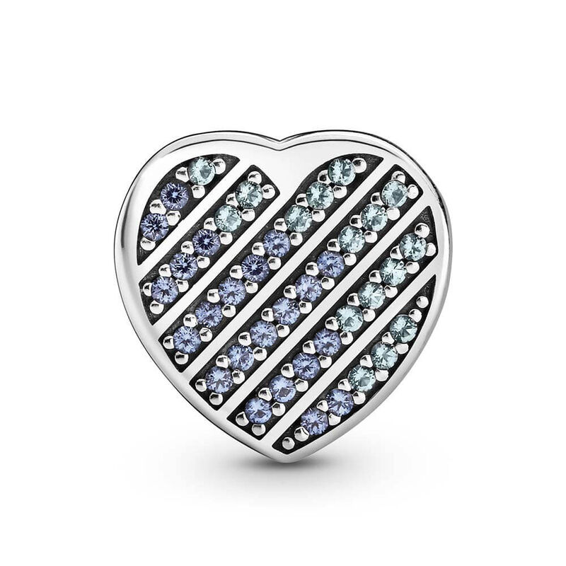 Pandora Reflexions Blue Pavé Crystal Heart Clip Charm image number 2