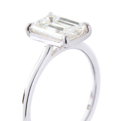 Bella Ponte “Whisper” Emerald Cut Diamond Engagement Ring, 14K White Gold