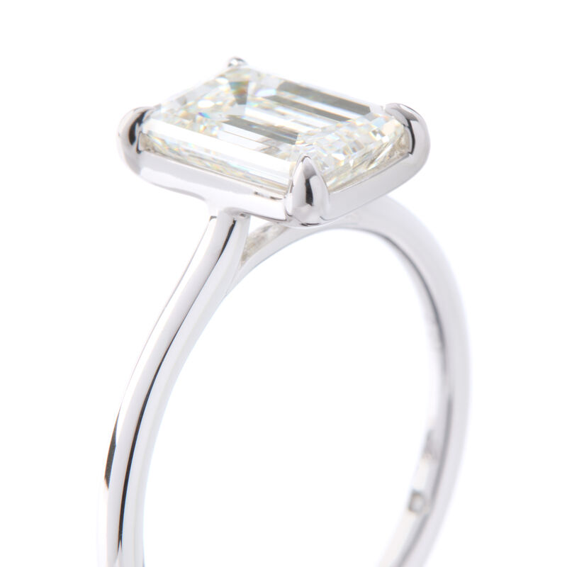 Bella Ponte “Whisper” Emerald Cut Diamond Engagement Ring, 14K White Gold image number 1