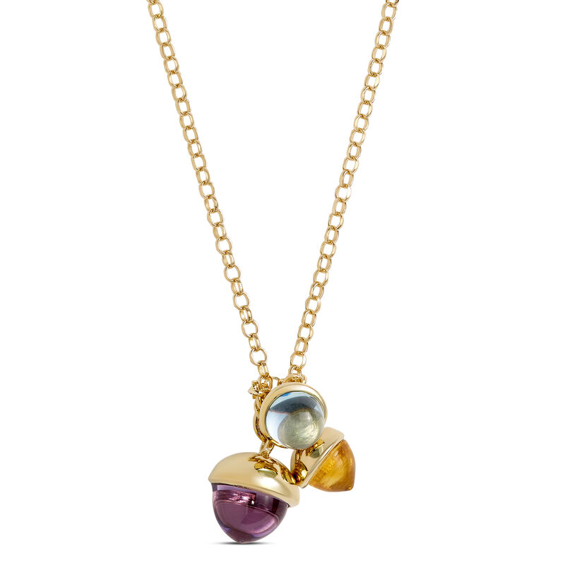 Toscano Colored Gemstone Charm Necklace, 14K Yellow Gold image number 0