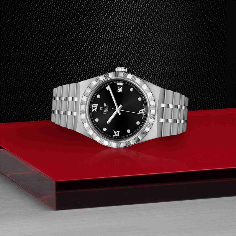 TUDOR Royal Black Sunray-Finish, With Diamonds Dial Watch, 38mm image number 2