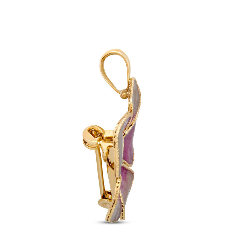 Toscano Floral Enamel Brooch, 14K Yellow Gold image number 2