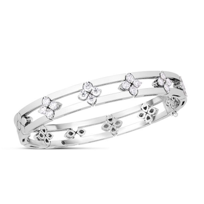 Love in Verona Diamond Bangle Bracelet in White Gold image number 0