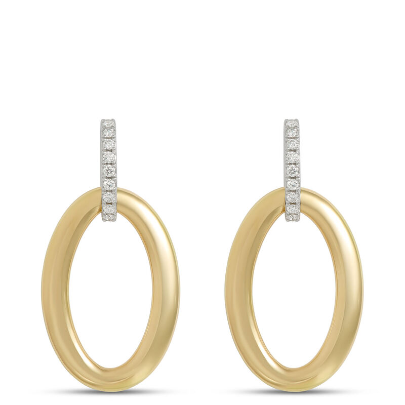 Toscano Door Knocker Earrings with Diamonds, 18K Yellow Gold image number 0