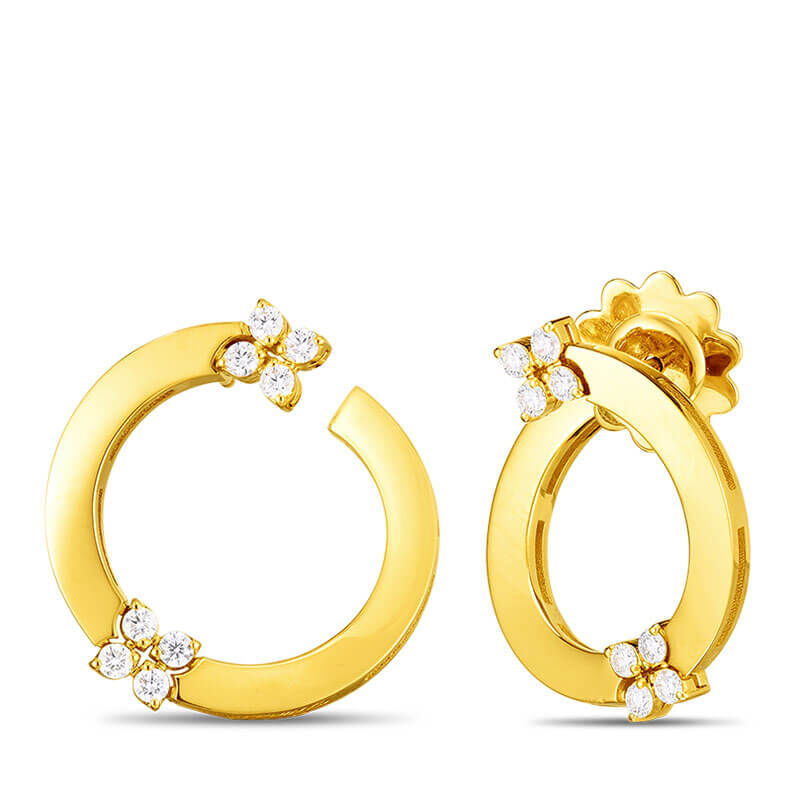 Roberto Coin Love In Verona Diamond Circle Earrings 18K image number 1