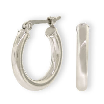 Hoop Earrings, 14K White Gold 03/355W 1.1GR