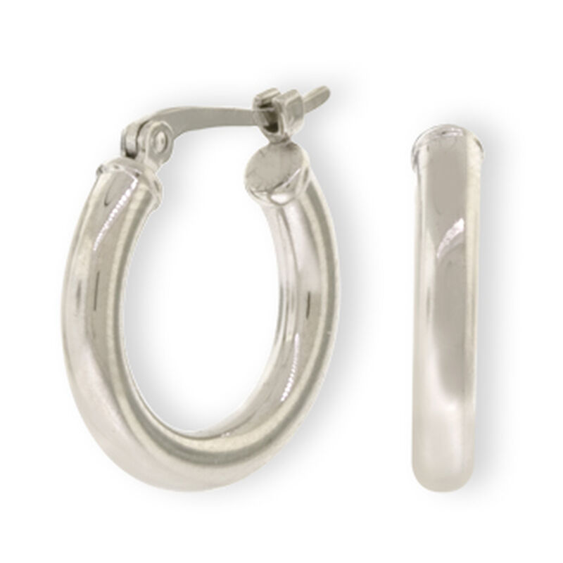 Hoop Earrings, 14K White Gold image number 0