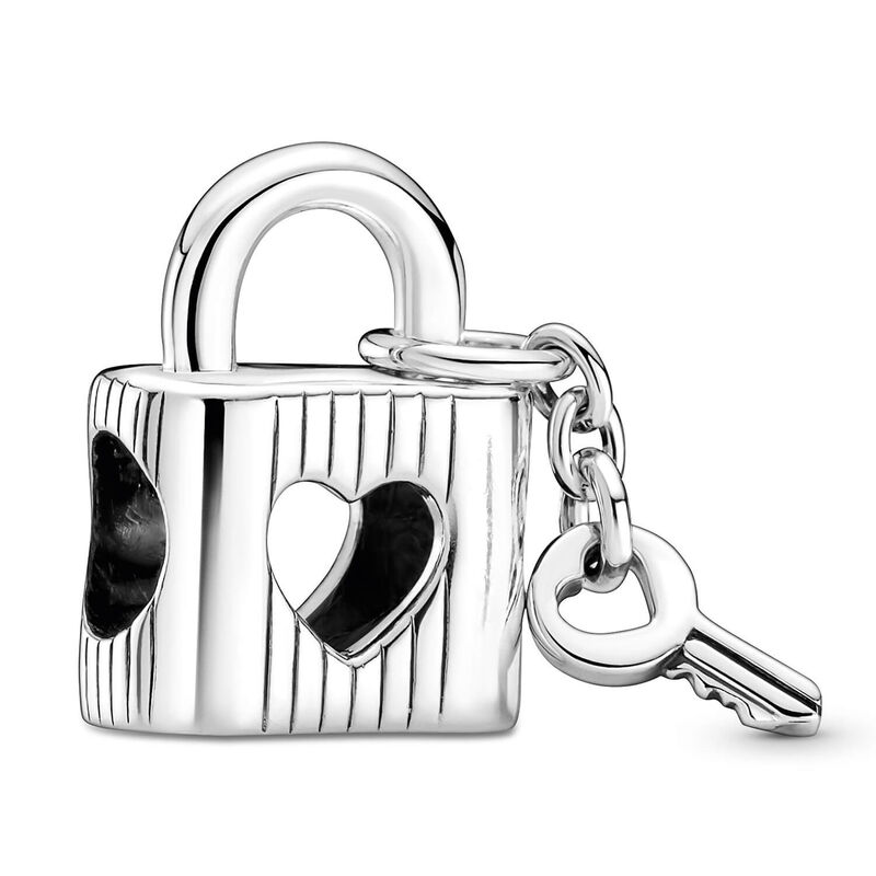 Pandora Padlock & Heart Key Charm image number 1